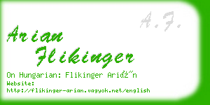 arian flikinger business card